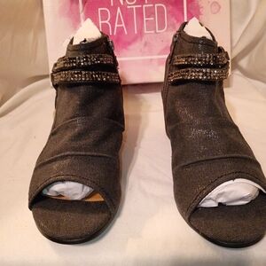 Not Rated Black Peep-Toe Sandals